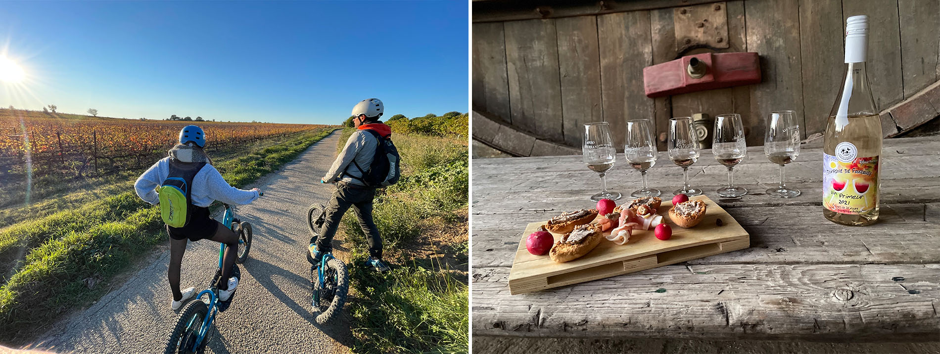 Balade en trottinette suivie d'une dégustation de vins