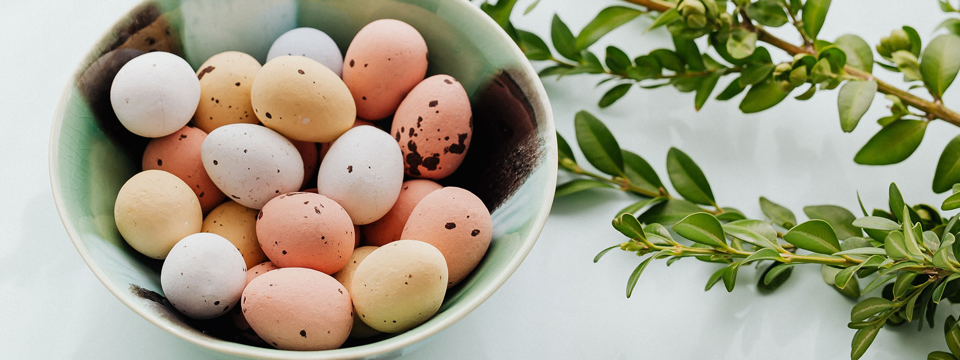 Oeufs de Pâques décorés avec de la teinture végétale